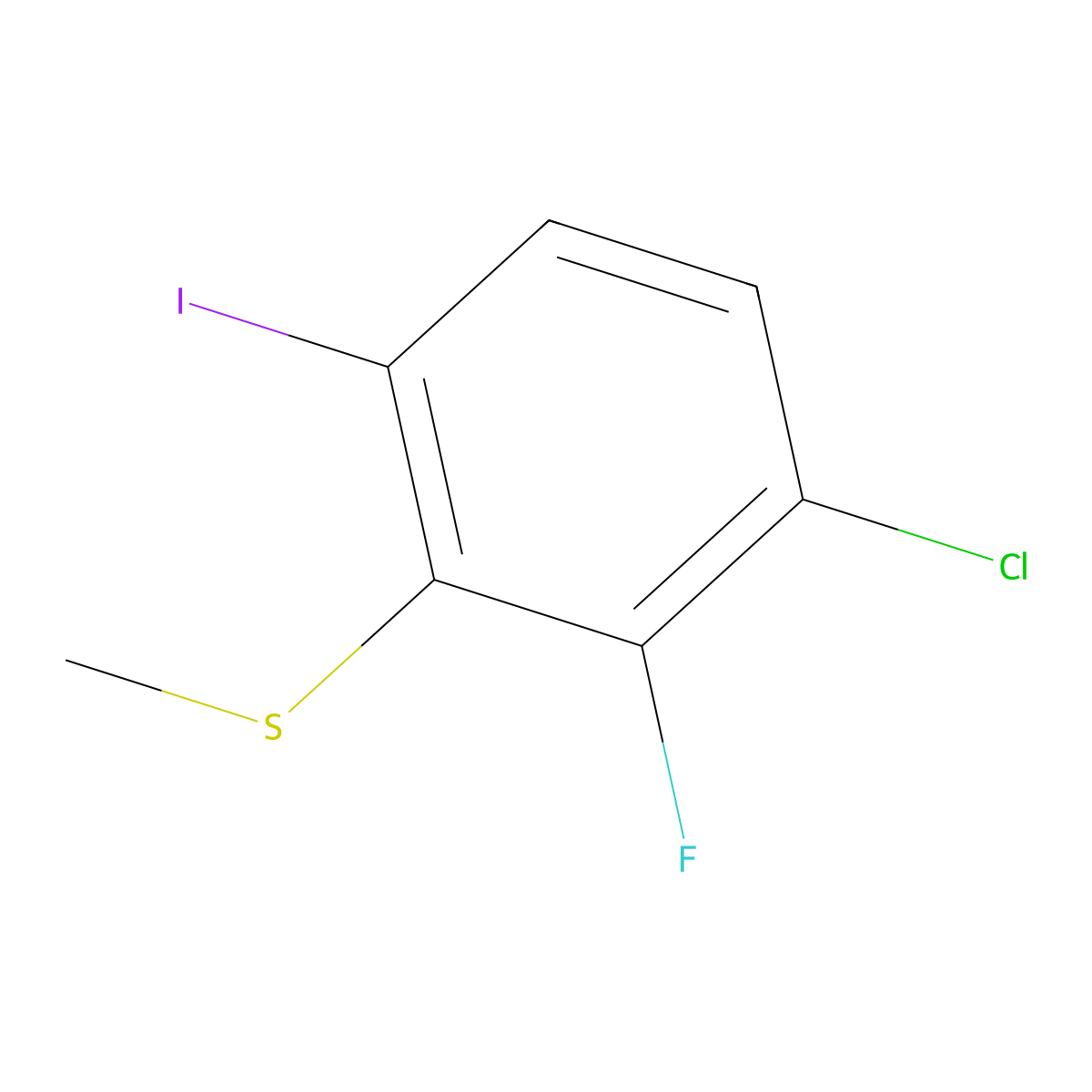 (3-Chloro-2-fluoro-6-iodophenyl)(methyl)sulfane molecular structure, CAS 2706922-50-9