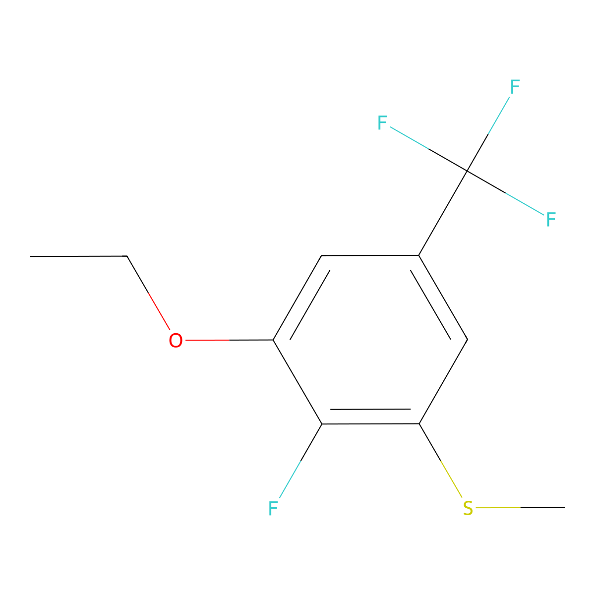 (3-Ethoxy-2-fluoro-5-(trifluoromethyl)phenyl)(methyl)sulfane molecular structure, CAS 2706953-52-6