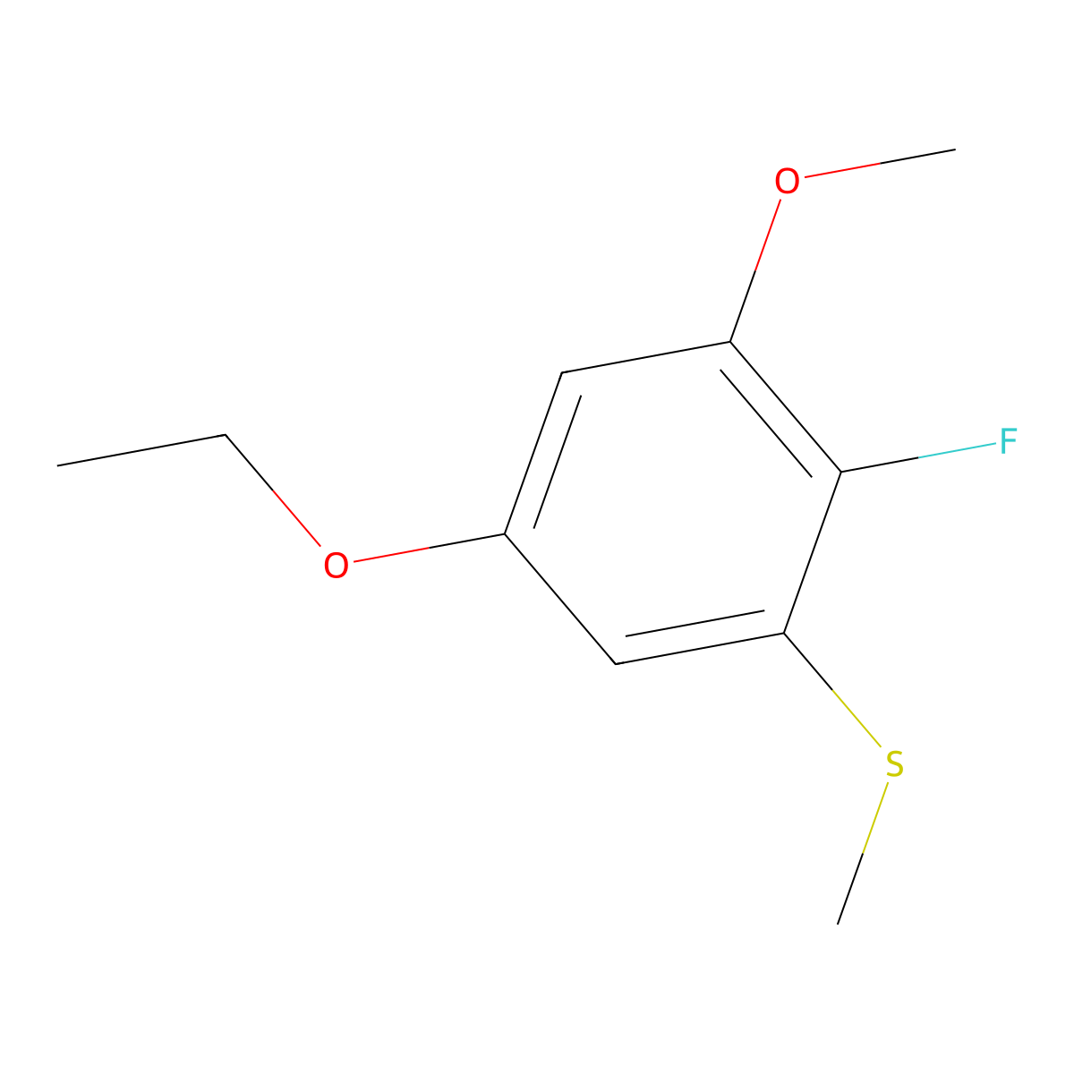 (5-Ethoxy-2-fluoro-3-methoxyphenyl)(methyl)sulfane molecular structure, CAS 2706961-59-1