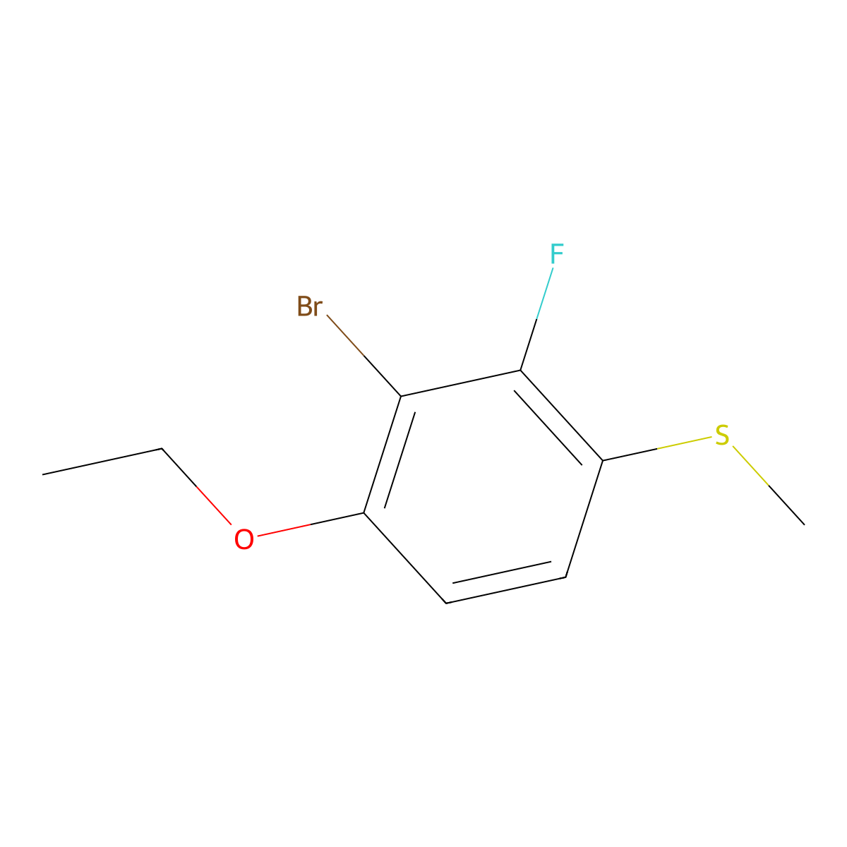 (3-Bromo-4-ethoxy-2-fluorophenyl)(methyl)sulfane molecular structure, CAS 2706995-60-8