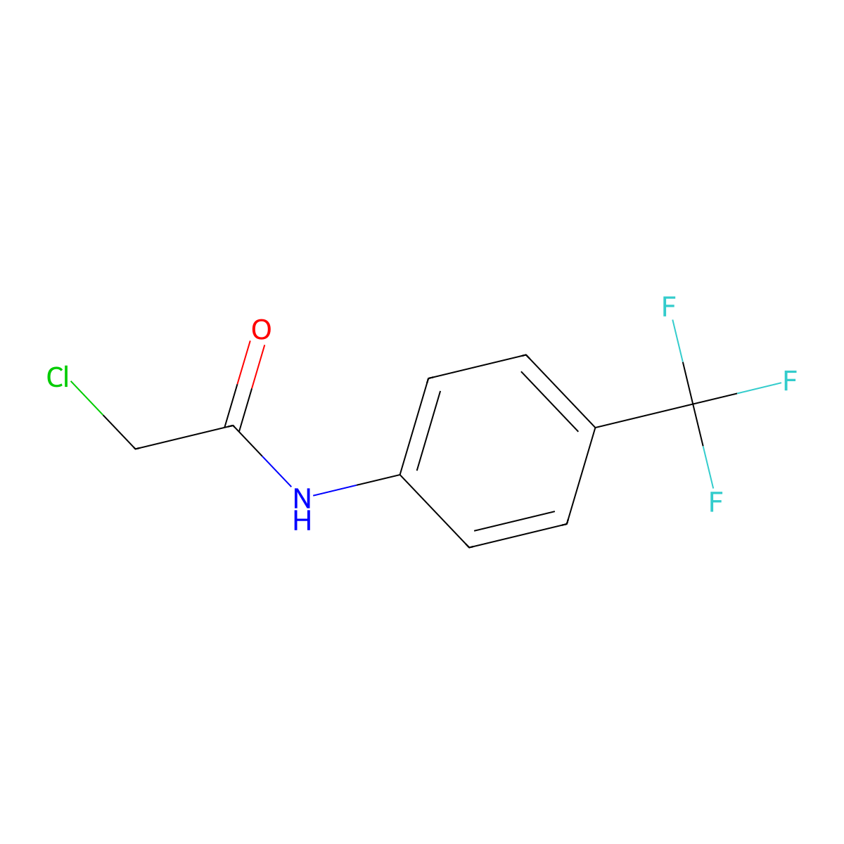 2-chloro-N-(4-(trifluoromethyl)phenyl)acetamide molecular structure, CAS 2707-23-5