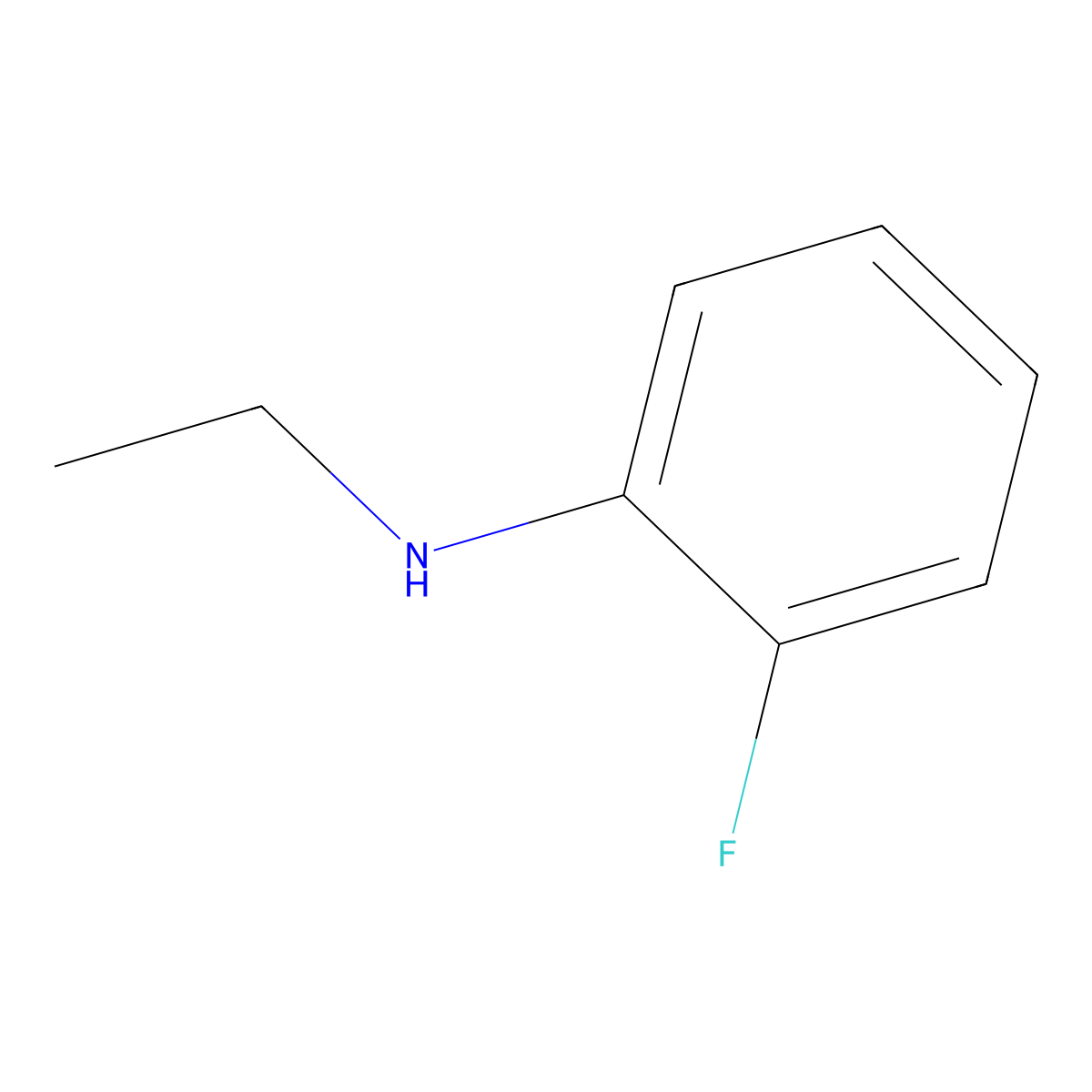 N-ethyl-2-fluoroaniline molecular structure, CAS 2707-64-4
