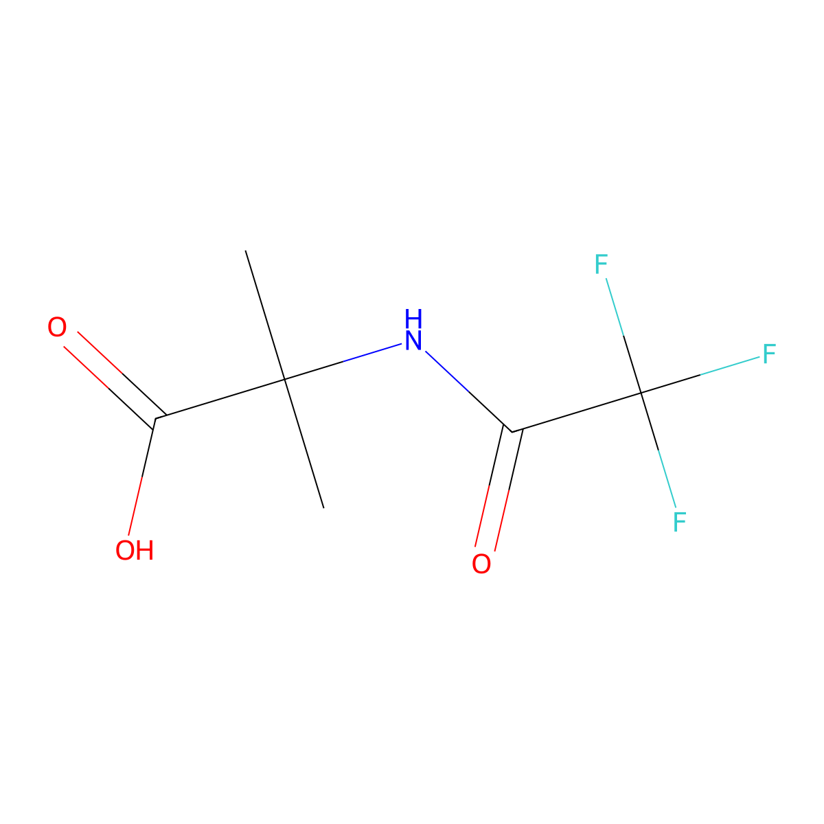 2-Methyl-2-(trifluoroacetamido)propanoic acid molecular structure, CAS 2707-93-9