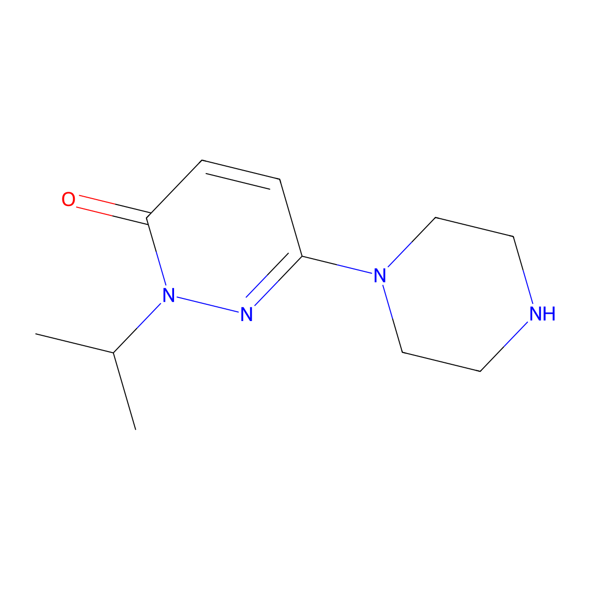 6-(Piperazin-1-yl)-2-(propan-2-yl)-2,3-dihydropyridazin-3-one molecular structure, CAS 2707037-01-0