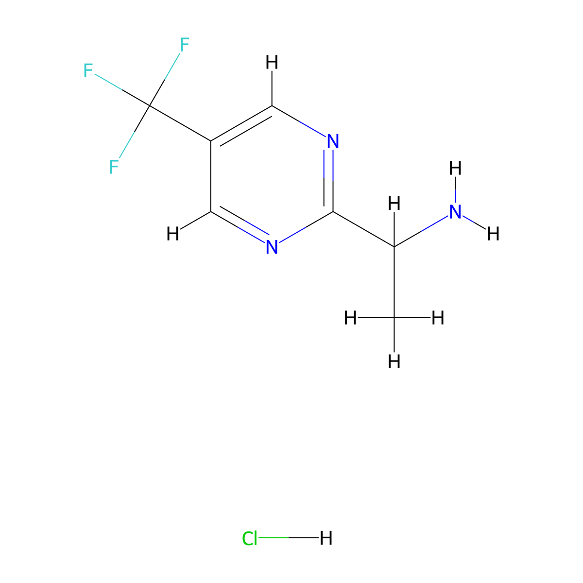 1-(5-(Trifluoromethyl)pyrimidin-2-yl)ethan-1-amine hydrochloride molecular structure, CAS 2707038-91-1