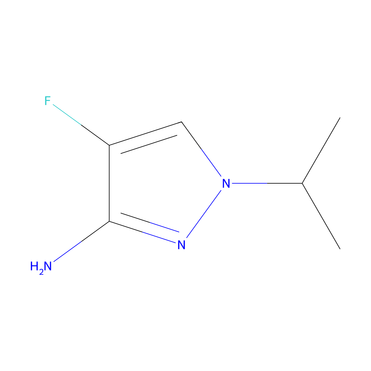4-fluoro-1-(propan-2-yl)-1H-pyrazol-3-amine molecular structure, CAS 2707204-30-4