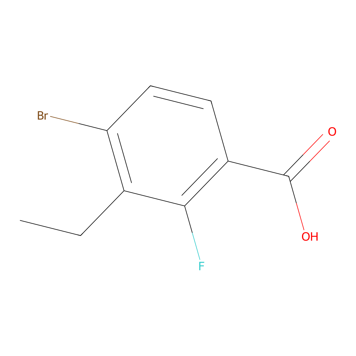 4-Bromo-3-ethyl-2-fluorobenzoic acid molecular structure, CAS 2707288-73-9