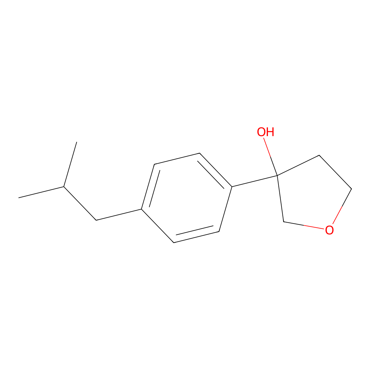 Tetrahydro-3-[4-(2-methylpropyl)phenyl]-3-furanol molecular structure, CAS 2707492-12-2