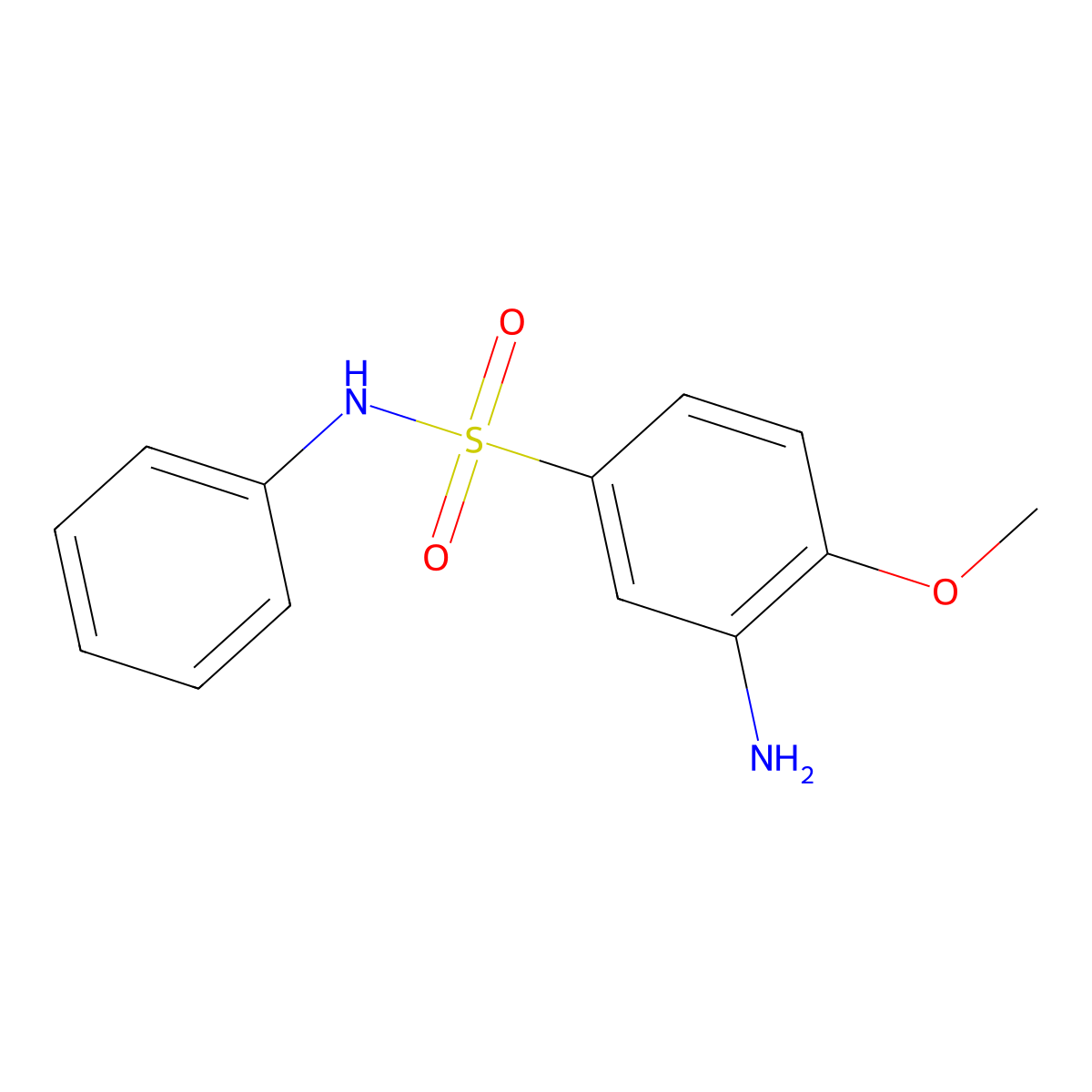 3-amino-4-methoxy-N-phenylbenzene-1-sulfonamide molecular structure, CAS 27075-47-4