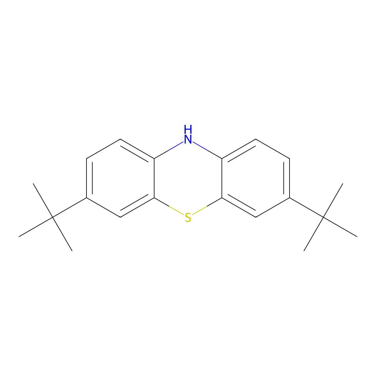 3,7-Di-tert-butyl-10H-phenothiazine molecular structure, CAS 27075-55-4