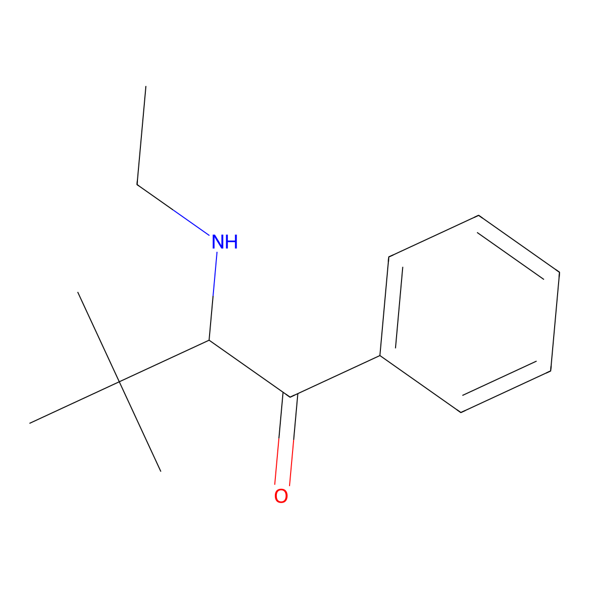 2-(Ethylamino)-3,3-dimethyl-1-phenylbutan-1-one molecular structure, CAS 2707567-70-0