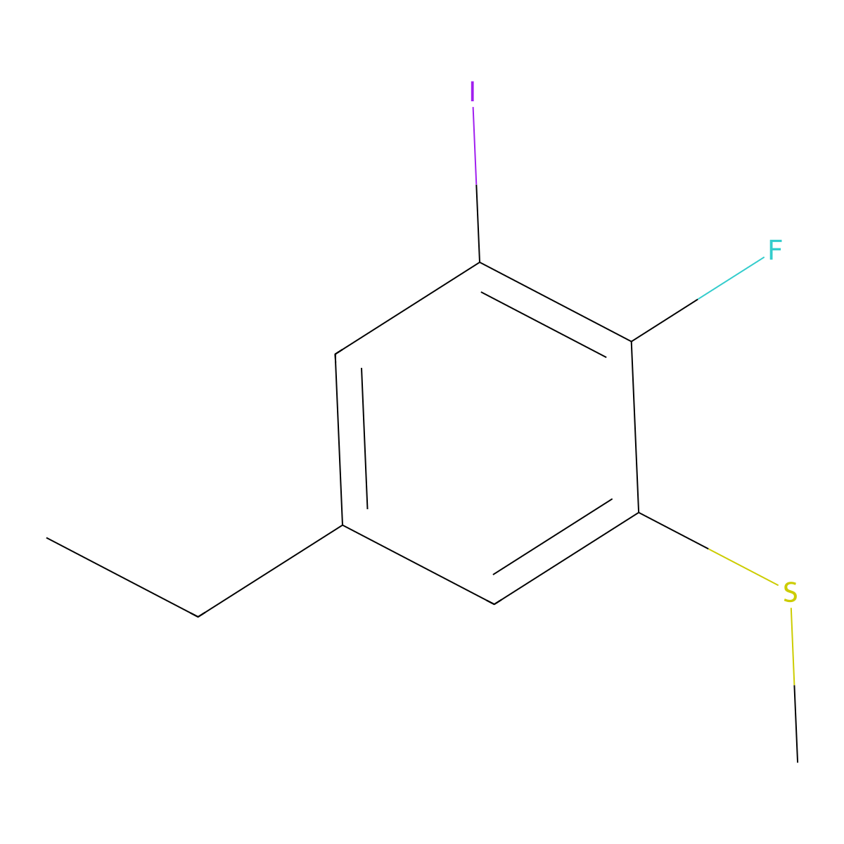 (5-Ethyl-2-fluoro-3-iodophenyl)(methyl)sulfane molecular structure, CAS 2707592-76-3