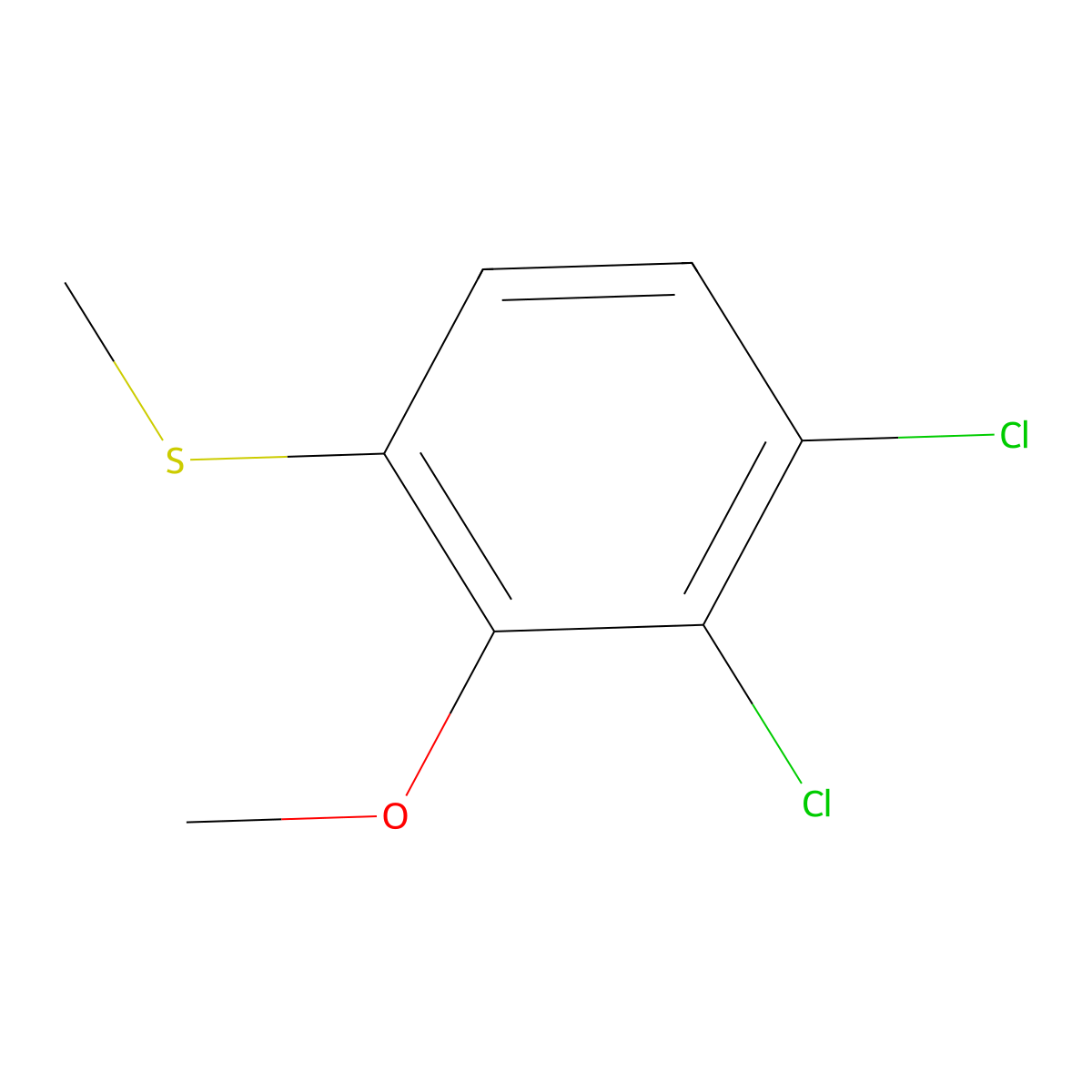(3,4-Dichloro-2-methoxyphenyl)(methyl)sulfane molecular structure, CAS 2707594-62-3