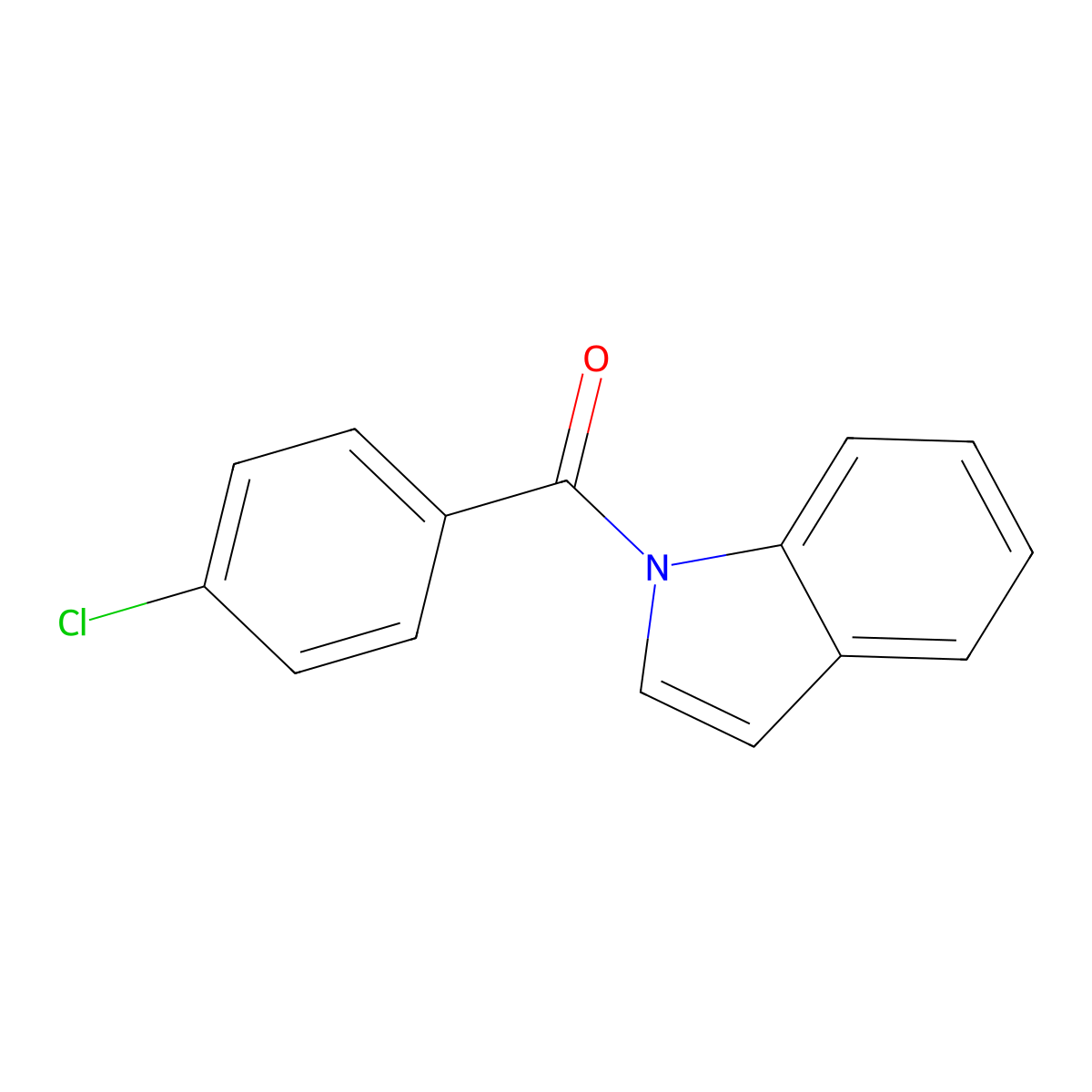 (4-chlorophenyl)(1H-indol-1-yl)methanone molecular structure, CAS 27076-50-2