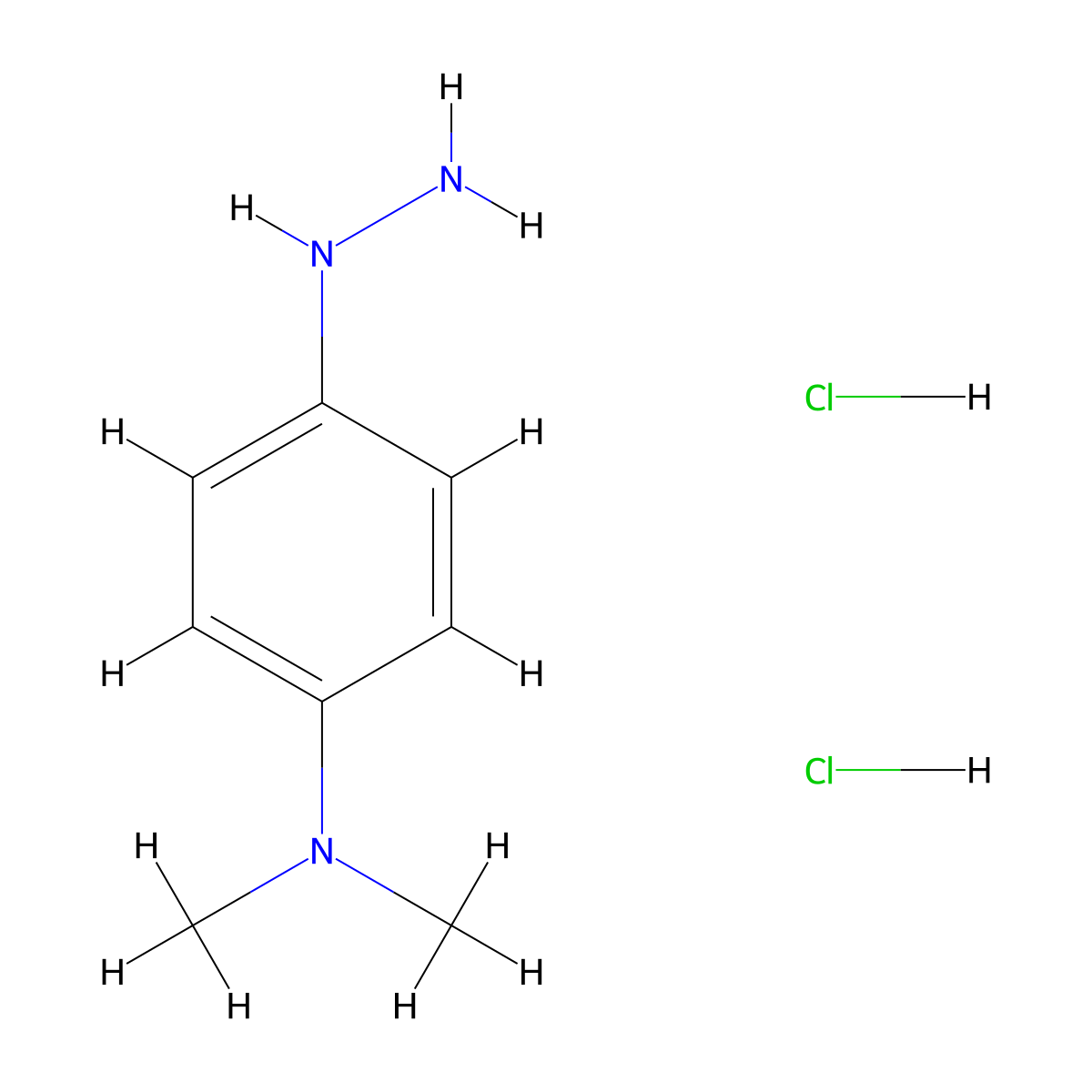 4-Hydrazinyl-N,N-dimethylaniline dihydrochloride molecular structure, CAS 27076-73-9