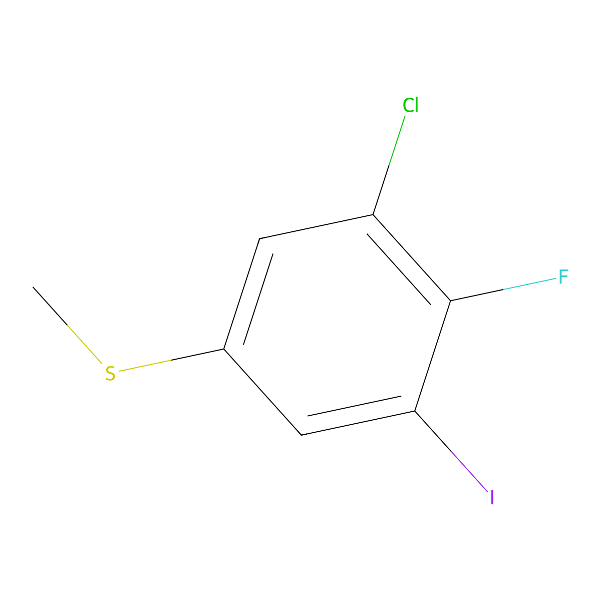 (3-Chloro-4-fluoro-5-iodophenyl)(methyl)sulfane molecular structure, CAS 2707648-95-9