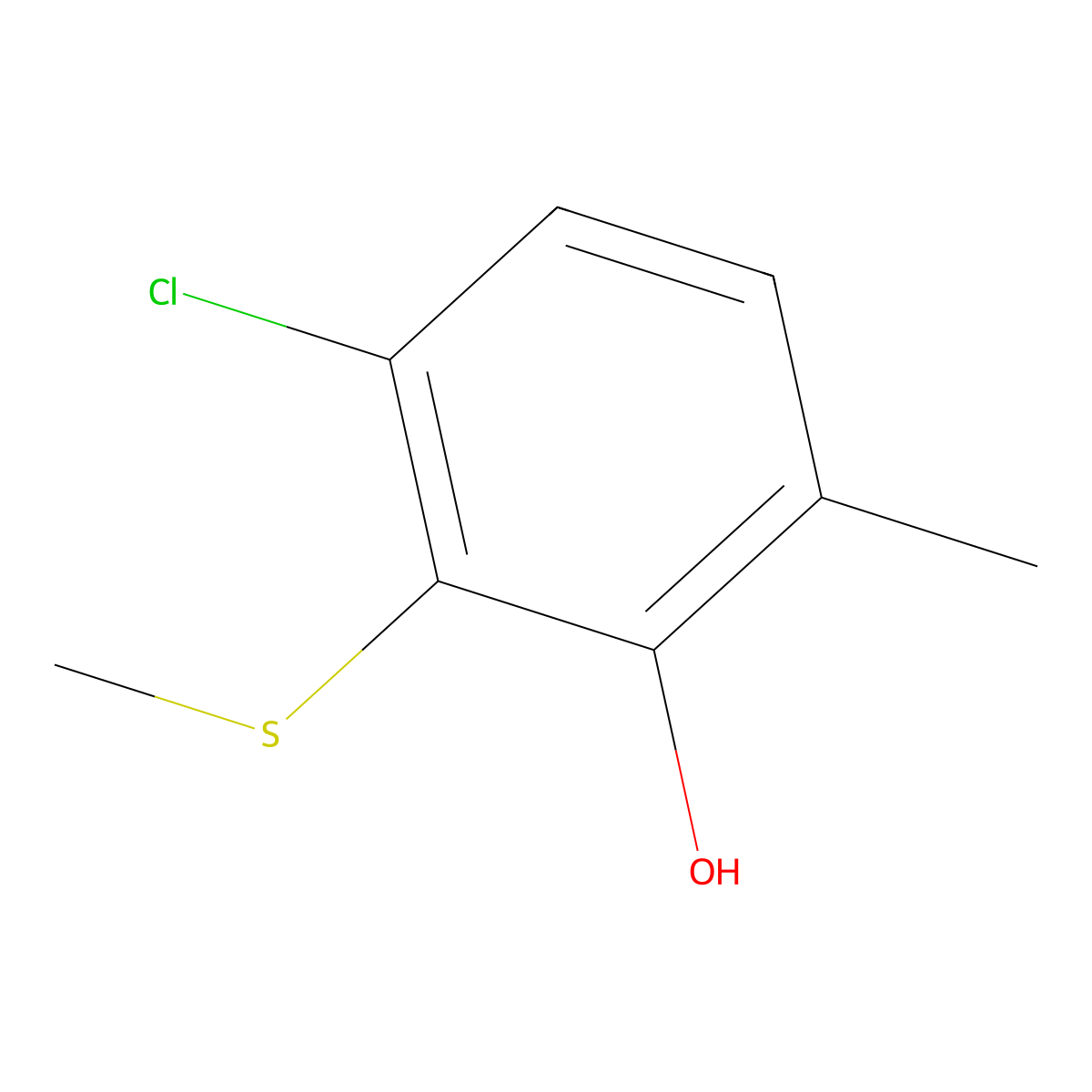 3-Chloro-6-methyl-2-(methylthio)phenol molecular structure, CAS 2707663-92-9