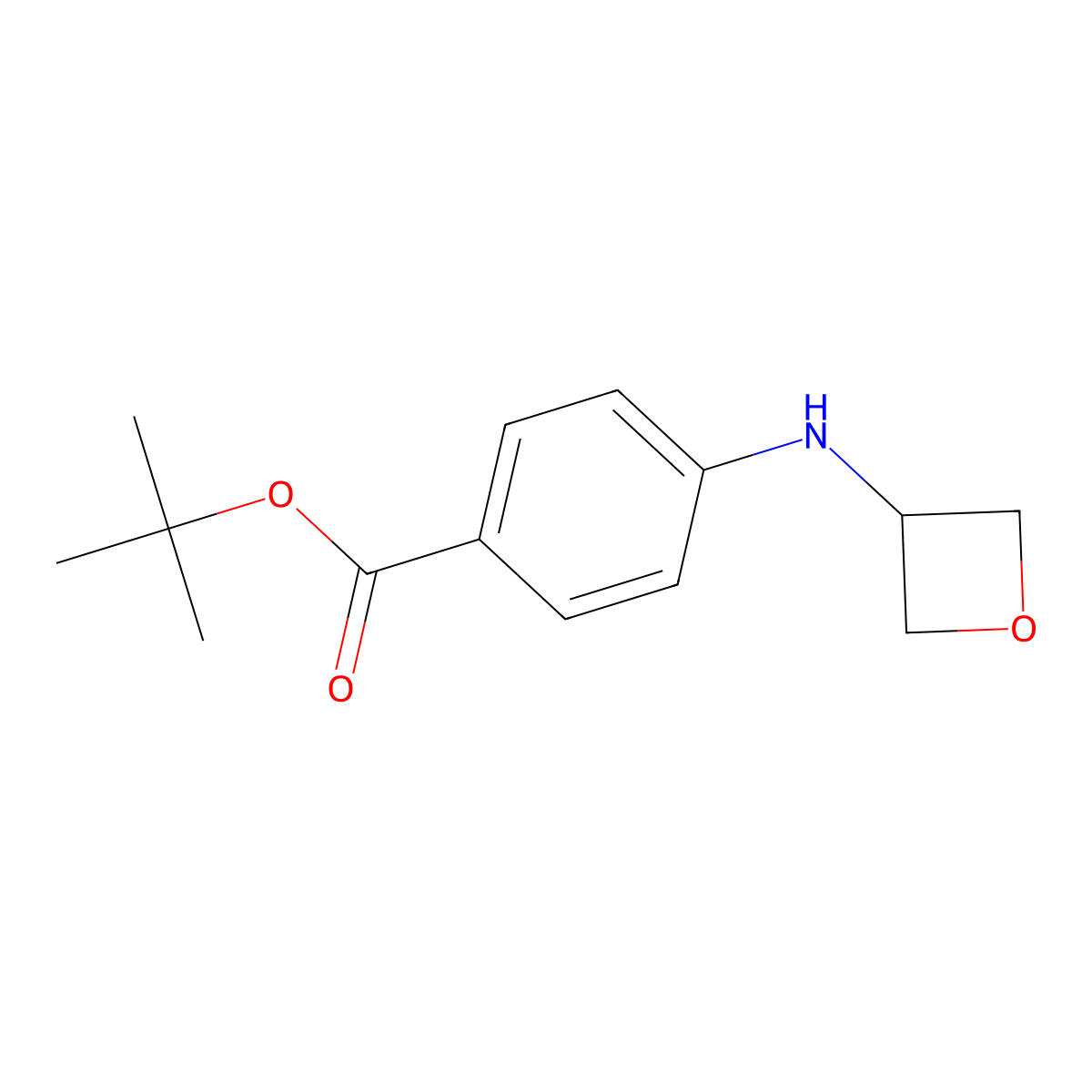 Tert-butyl 4-[(oxetan-3-yl)amino]benzoate molecular structure, CAS 2707734-83-4