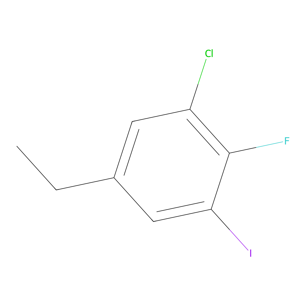 1-Chloro-5-ethyl-2-fluoro-3-iodobenzene molecular structure, CAS 2707736-73-8
