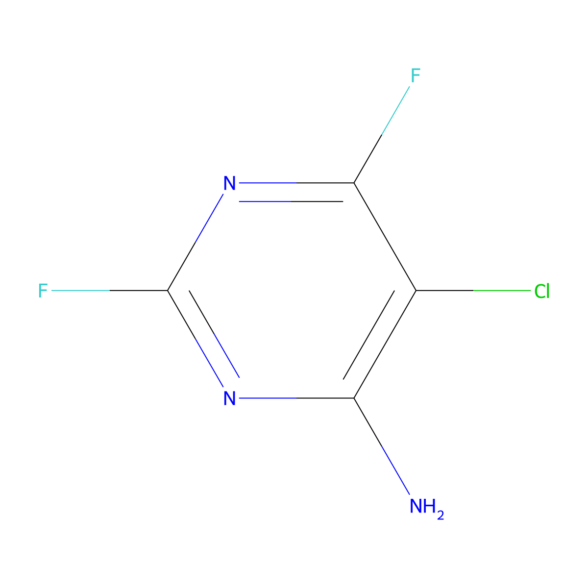 4-Amino-5-chloro-2,6-difluoropyrimidine molecular structure, CAS 27078-72-4