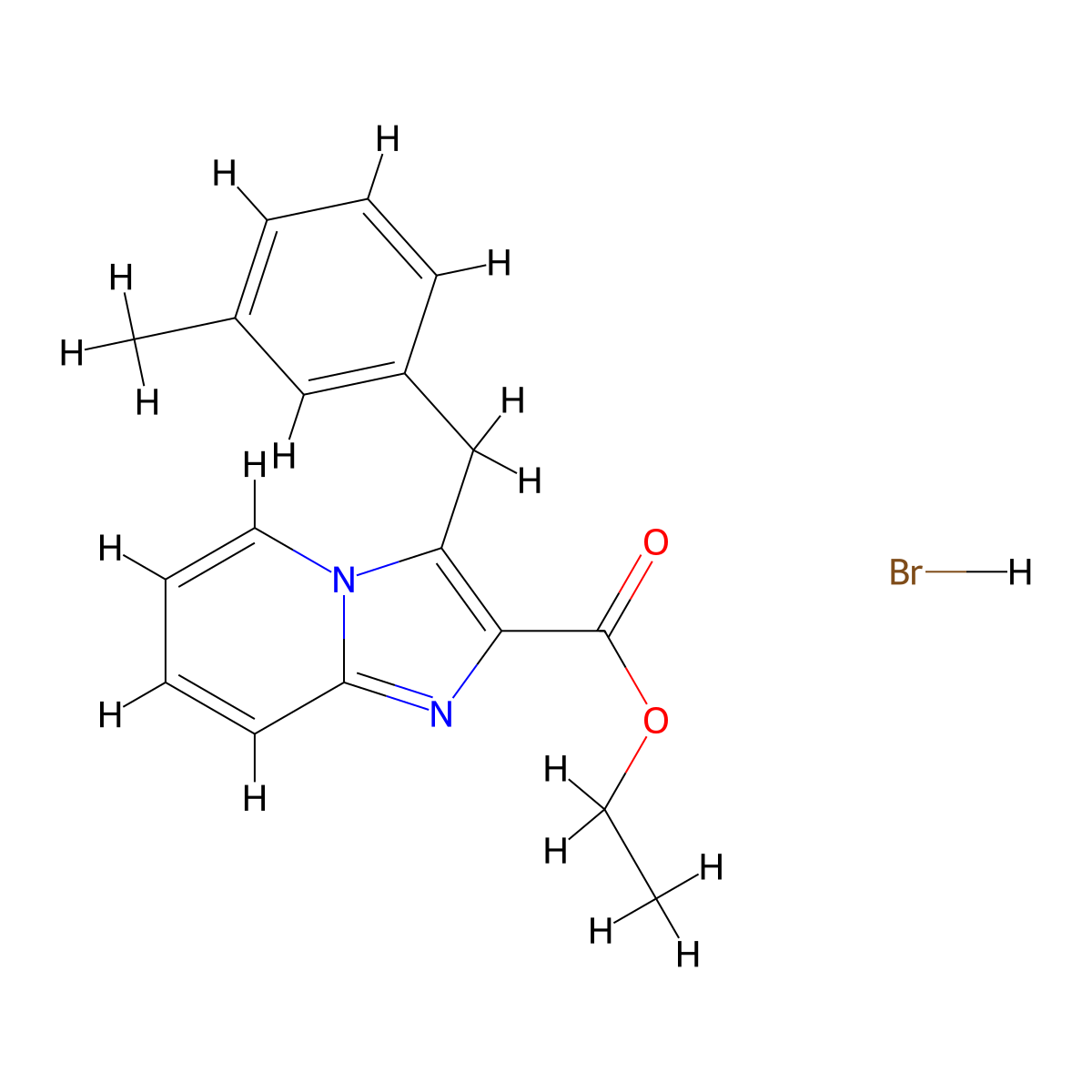 Ethyl 3-(3-methylbenzyl)imidazo[1,2-A]pyridine-2-carboxylate hydrobromide molecular structure, CAS 2707892-74-6