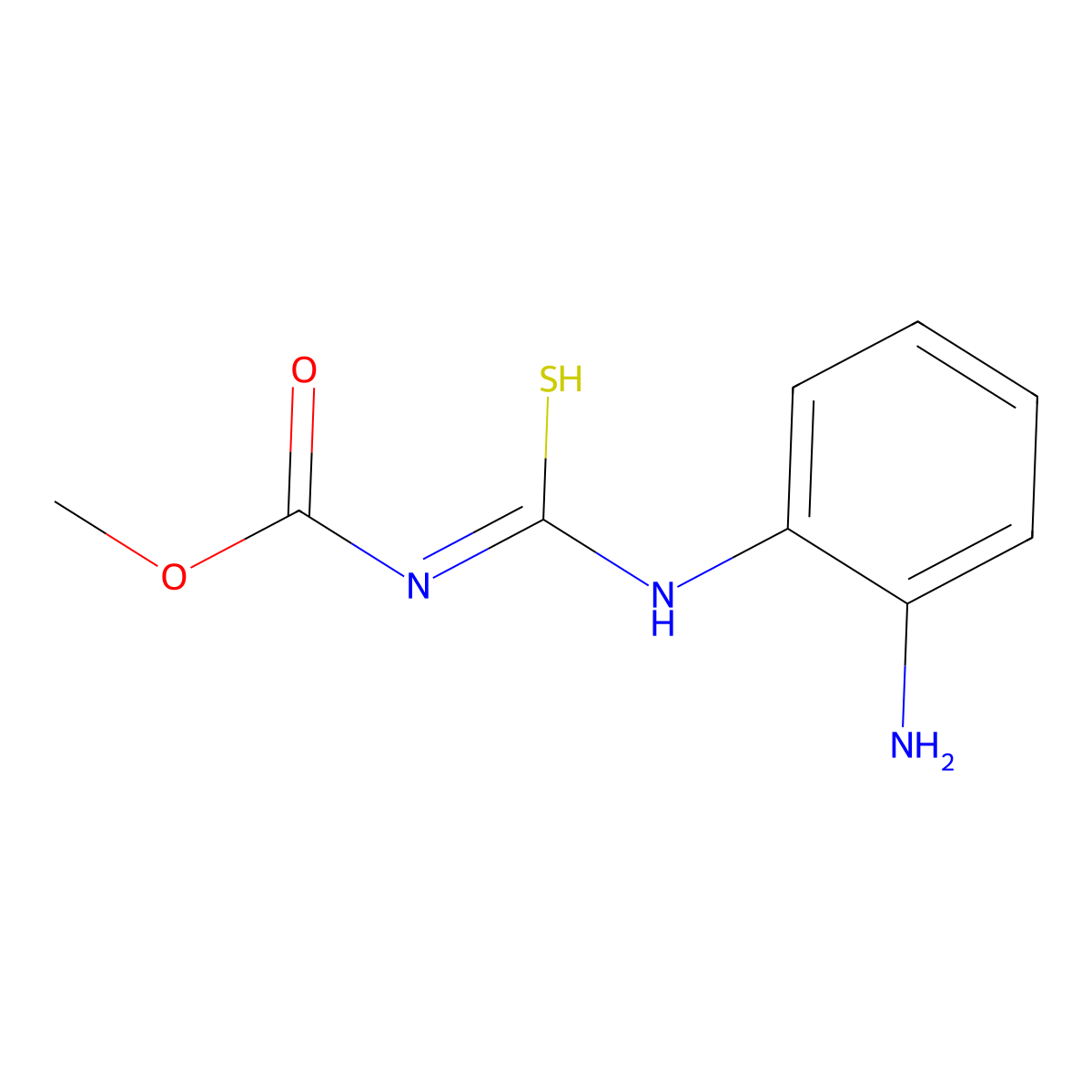 N-(2-aminophenyl)-N'-methoxycarbonylcarbamimidothioic acid molecular structure, CAS 27079-29-4