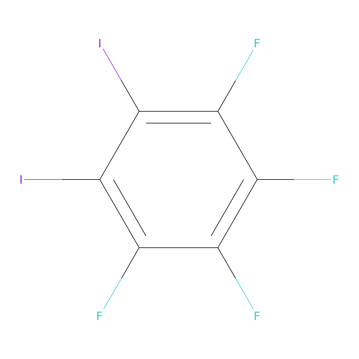 1,2,3,4-Tetrafluoro-5,6-diiodobenzene molecular structure, CAS 2708-97-6