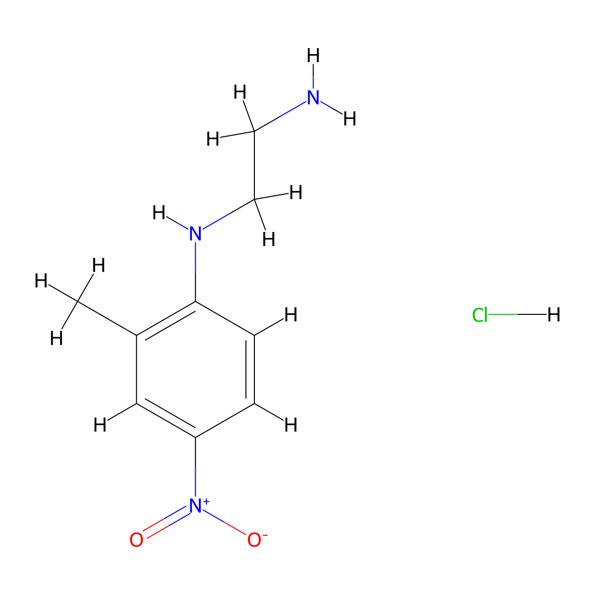 N-(2-methyl-4-nitrophenyl)ethane-1,2-diamine hydrochloride molecular structure, CAS 27080-45-1