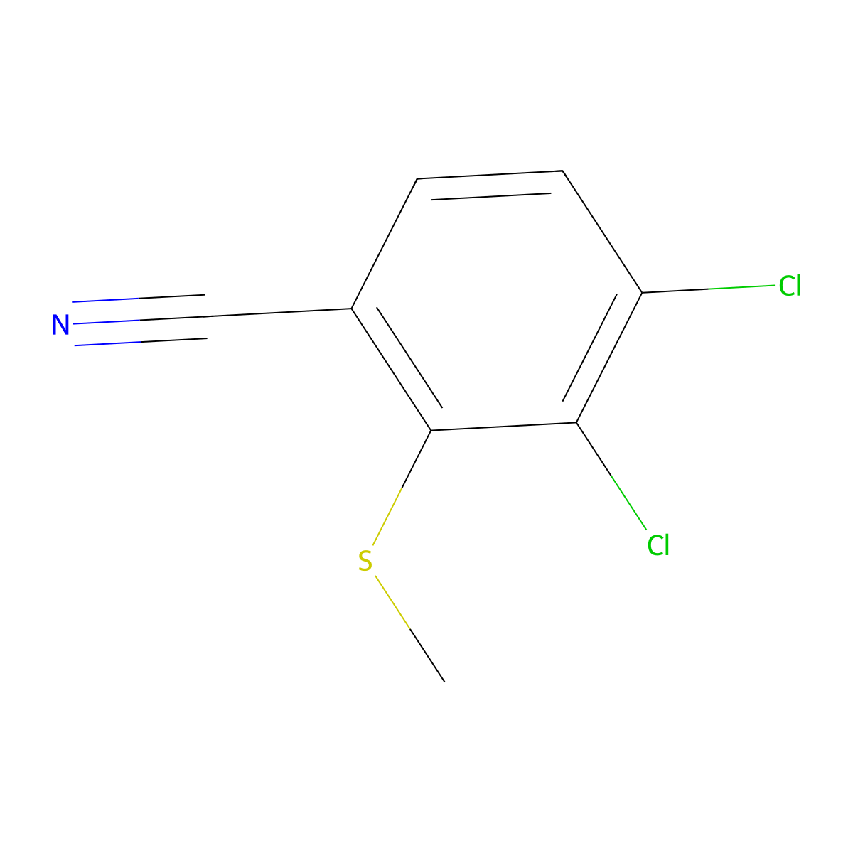 3,4-Dichloro-2-(methylthio)benzonitrile molecular structure, CAS 2708024-97-7