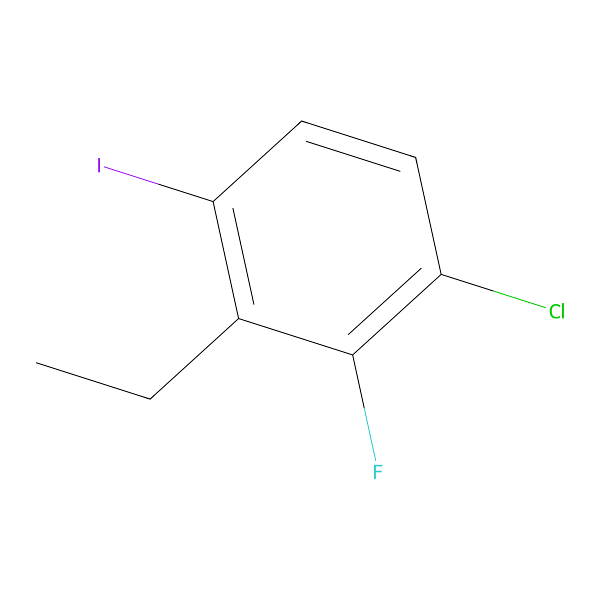 1-Chloro-3-ethyl-2-fluoro-4-iodobenzene molecular structure, CAS 2708074-06-8
