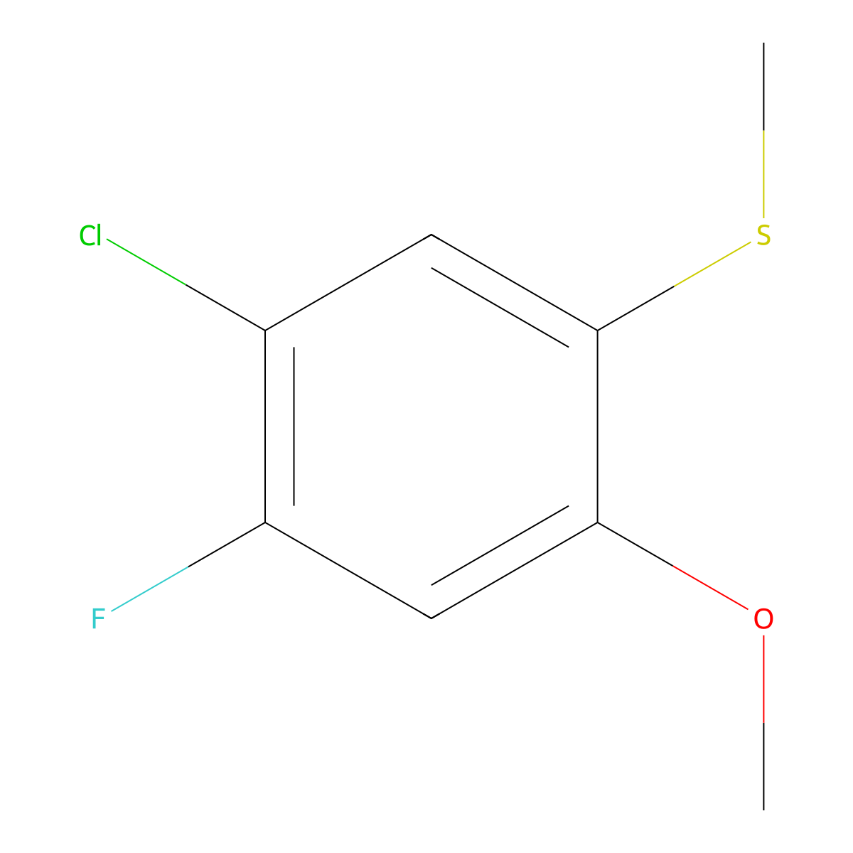 (5-Chloro-4-fluoro-2-methoxyphenyl)(methyl)sulfane molecular structure, CAS 2708092-69-5