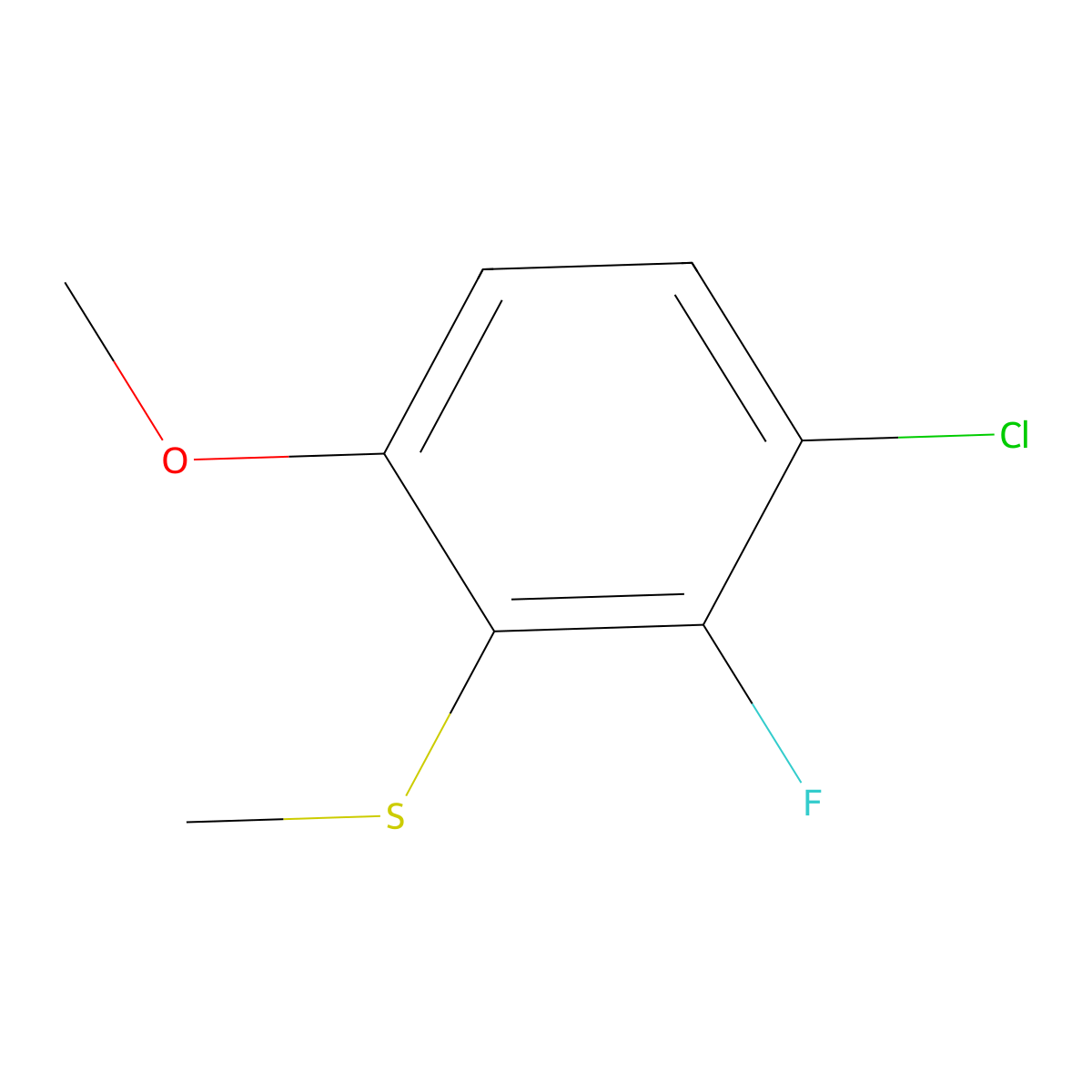 (3-Chloro-2-fluoro-6-methoxyphenyl)(methyl)sulfane molecular structure, CAS 2708093-82-5