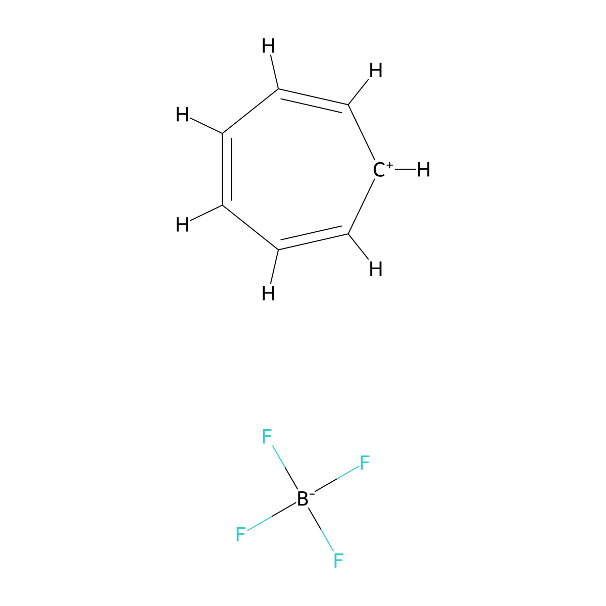 Cycloheptatrienylium, tetrafluoroborate(1-) (1:1) molecular structure, CAS 27081-10-3