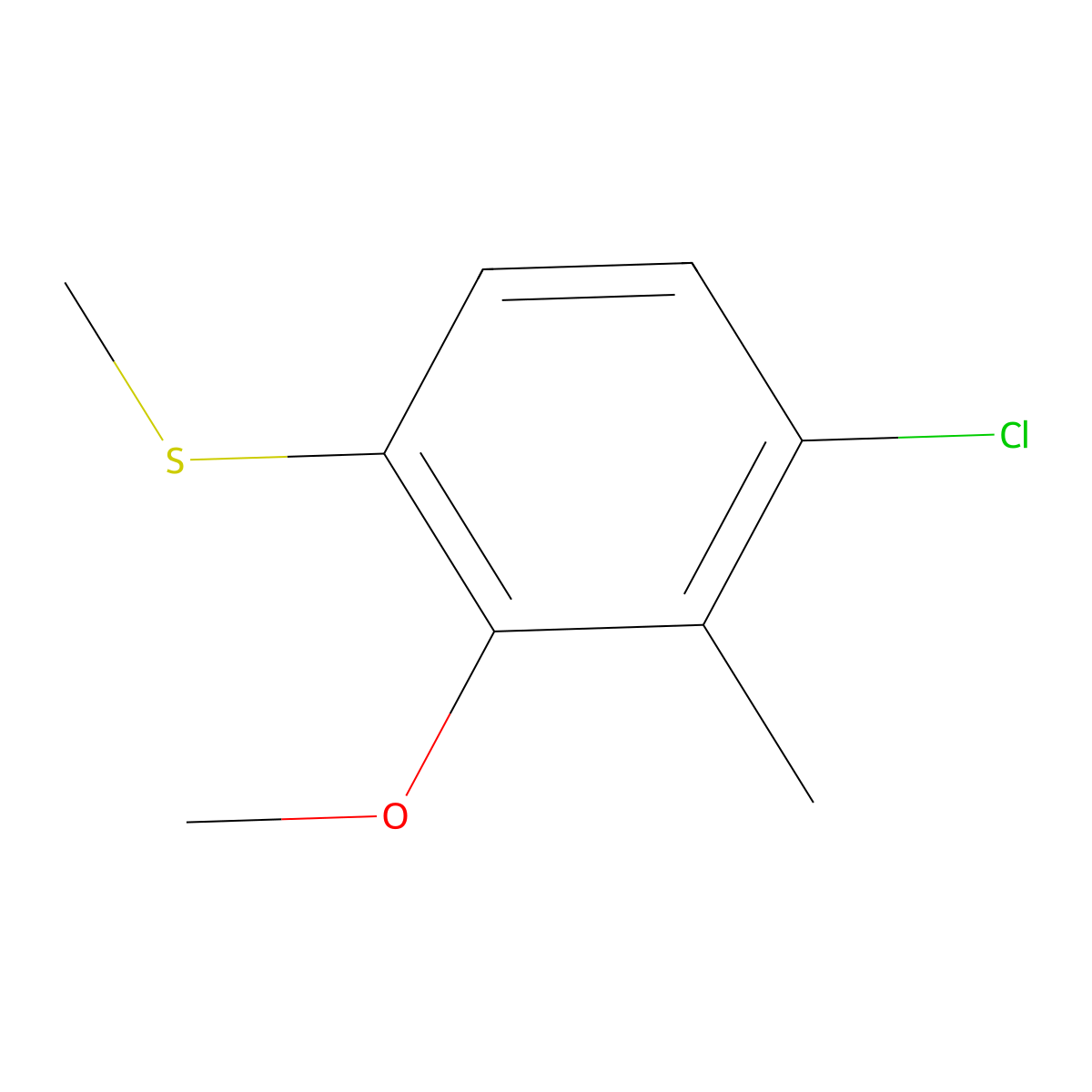 (4-Chloro-2-methoxy-3-methylphenyl)(methyl)sulfane molecular structure, CAS 2708132-81-2