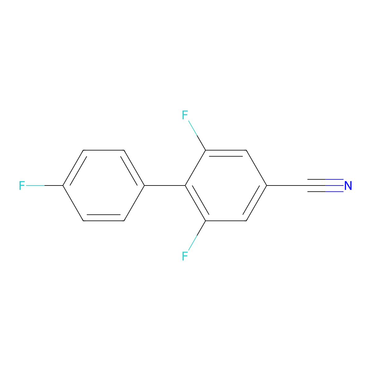 2,4',6-Trifluoro[1,1'-biphenyl]-4-carbonitrile molecular structure, CAS 2708175-74-8