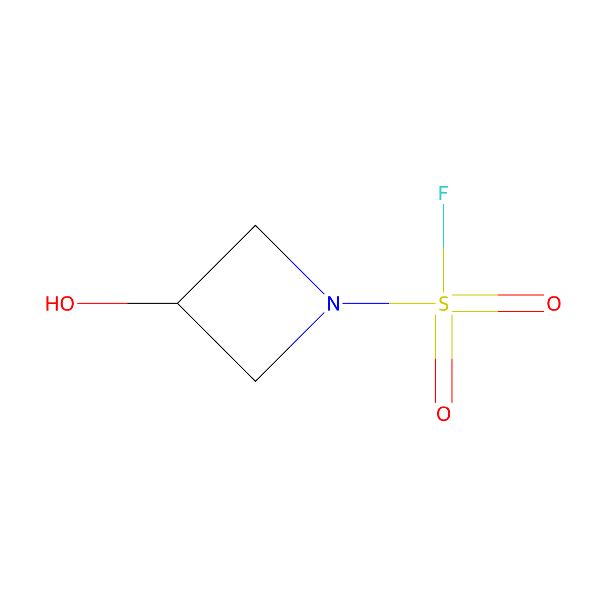 3-Hydroxyazetidine-1-sulfonyl fluoride molecular structure, CAS 2708181-89-7