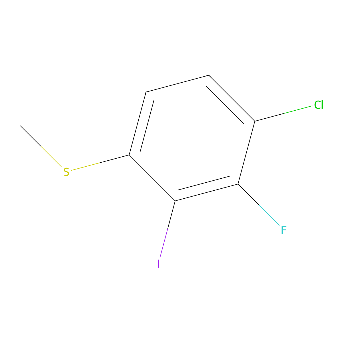 (4-Chloro-3-fluoro-2-iodophenyl)(methyl)sulfane molecular structure, CAS 2708196-98-7