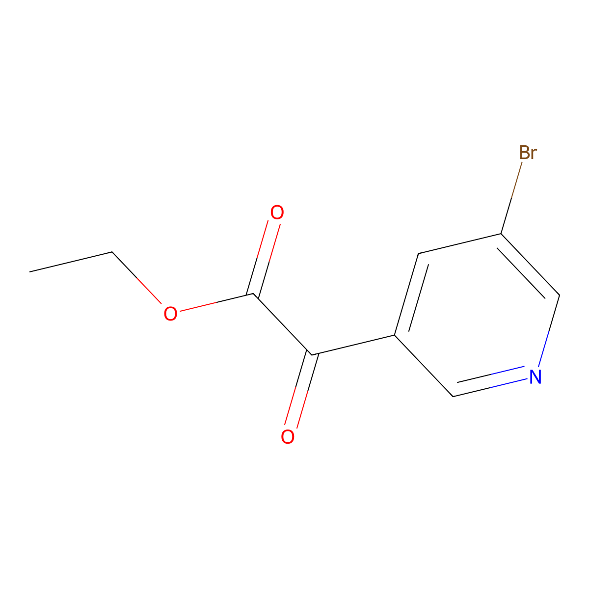 Ethyl 2-(5-bromopyridin-3-yl)-2-oxoacetate molecular structure, CAS 2708232-55-5