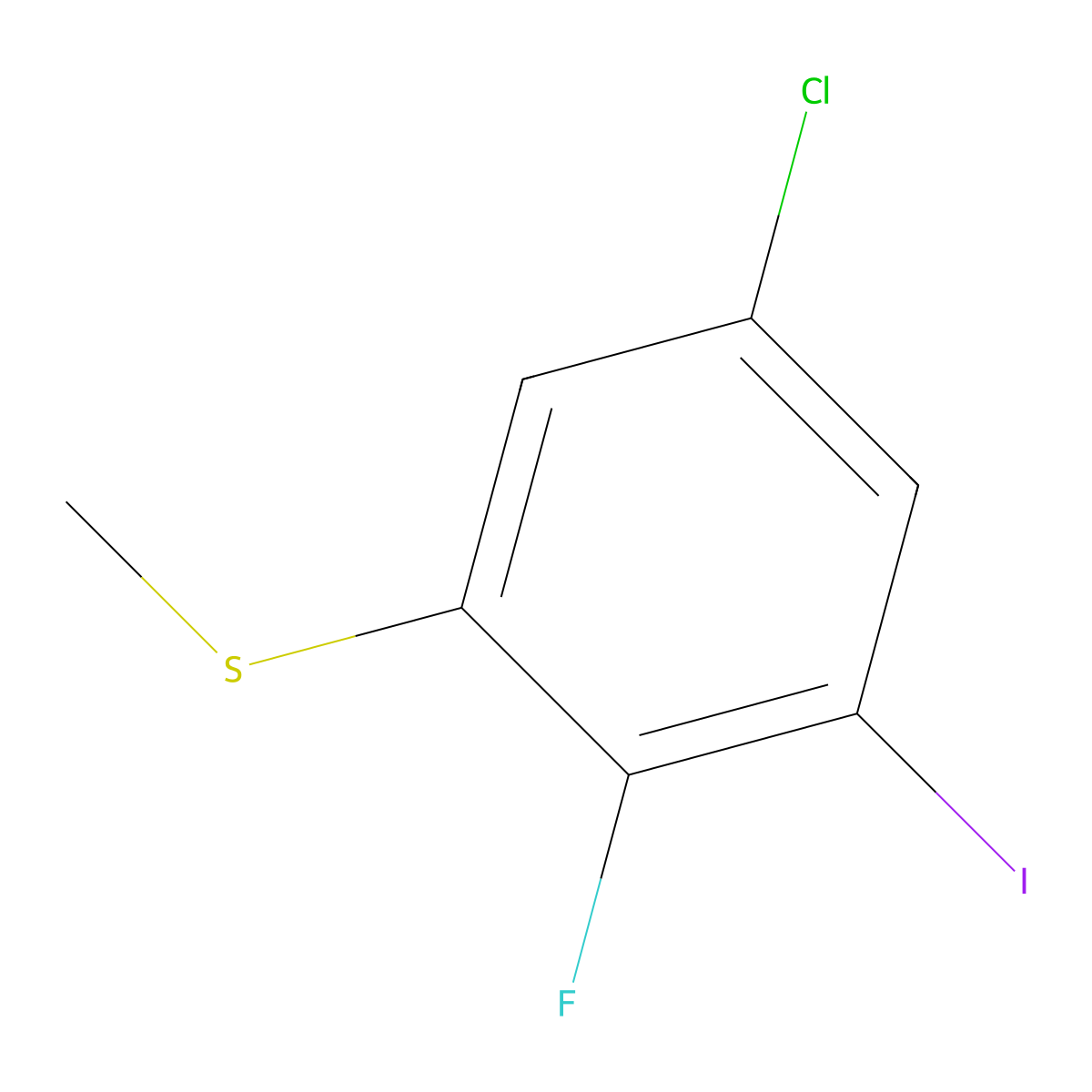 (5-Chloro-2-fluoro-3-iodophenyl)(methyl)sulfane molecular structure, CAS 2708260-04-0