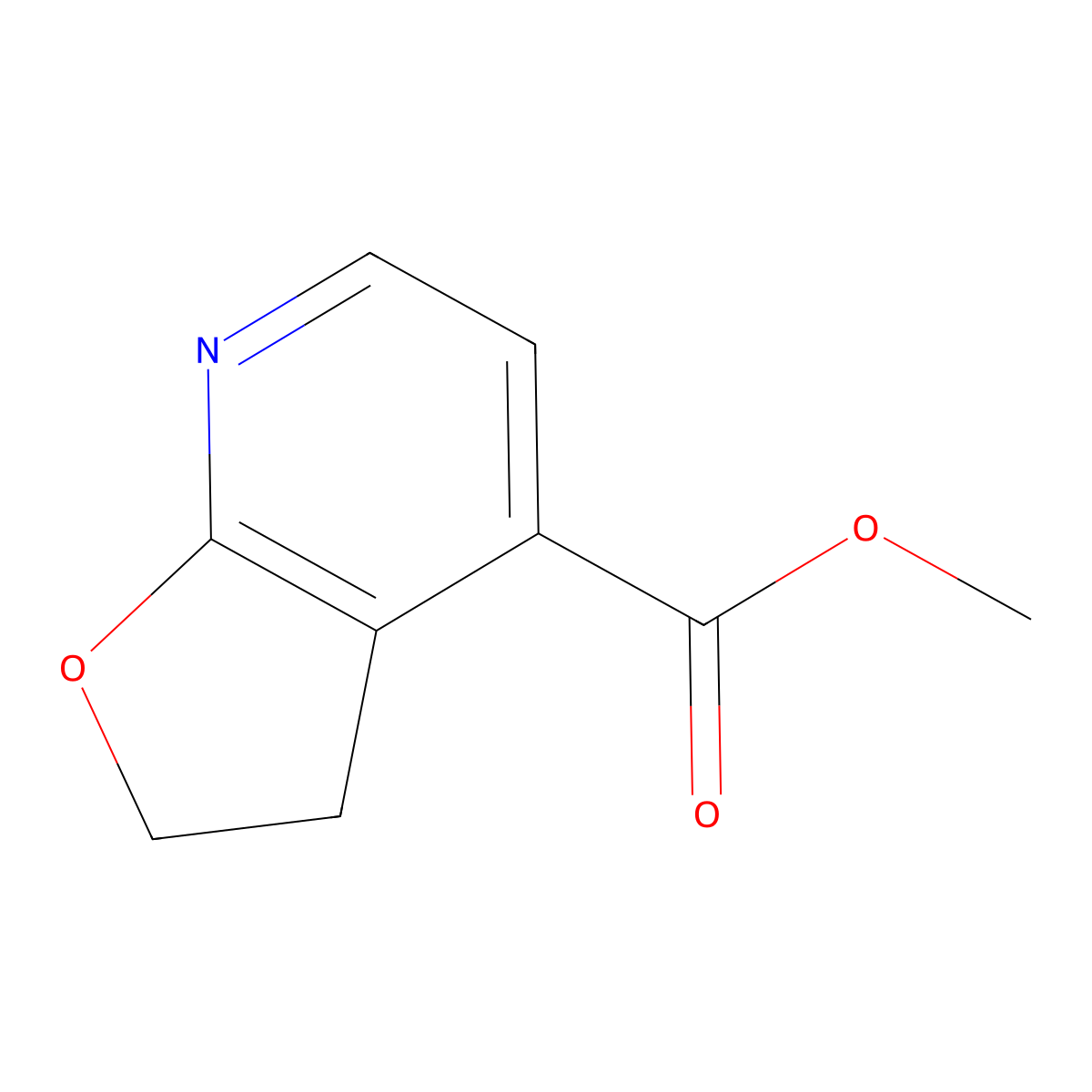 Methyl 2,3-dihydrofuro[2,3-b]pyridine-4-carboxylate molecular structure, CAS 2708278-43-5
