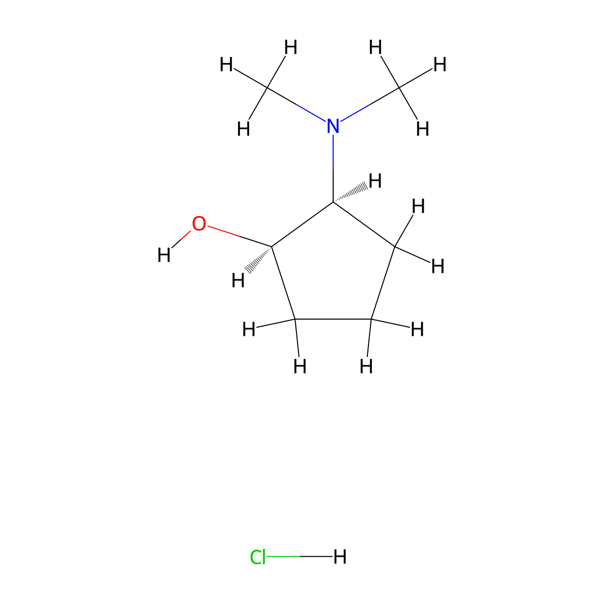cis-2-(Dimethylamino)cyclopentan-1-OL hcl molecular structure, CAS 2708278-50-4