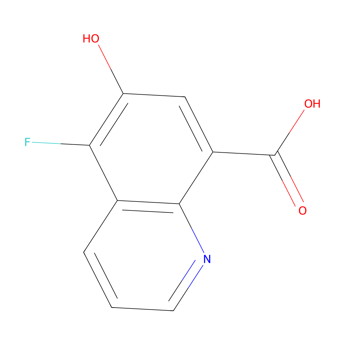 5-Fluoro-6-hydroxyquinoline-8-carboxylic acid molecular structure, CAS 2708278-51-5