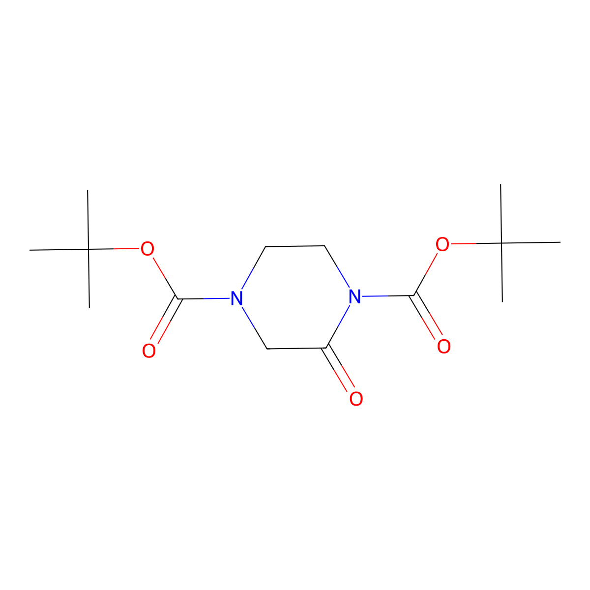 DI-Tert-butyl 2-oxopiperazine-1,4-dicarboxylate molecular structure, CAS 2708278-52-6