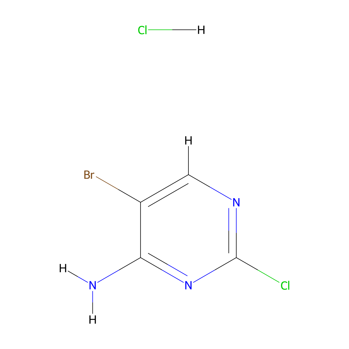 5-Bromo-2-chloropyrimidin-4-amine hydrochloride molecular structure, CAS 2708278-57-1
