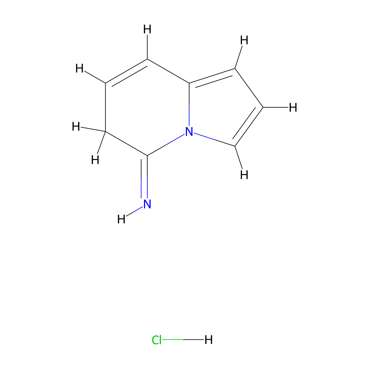 Indolizin-5(6H)-imine hydrochloride molecular structure, CAS 2708278-72-0