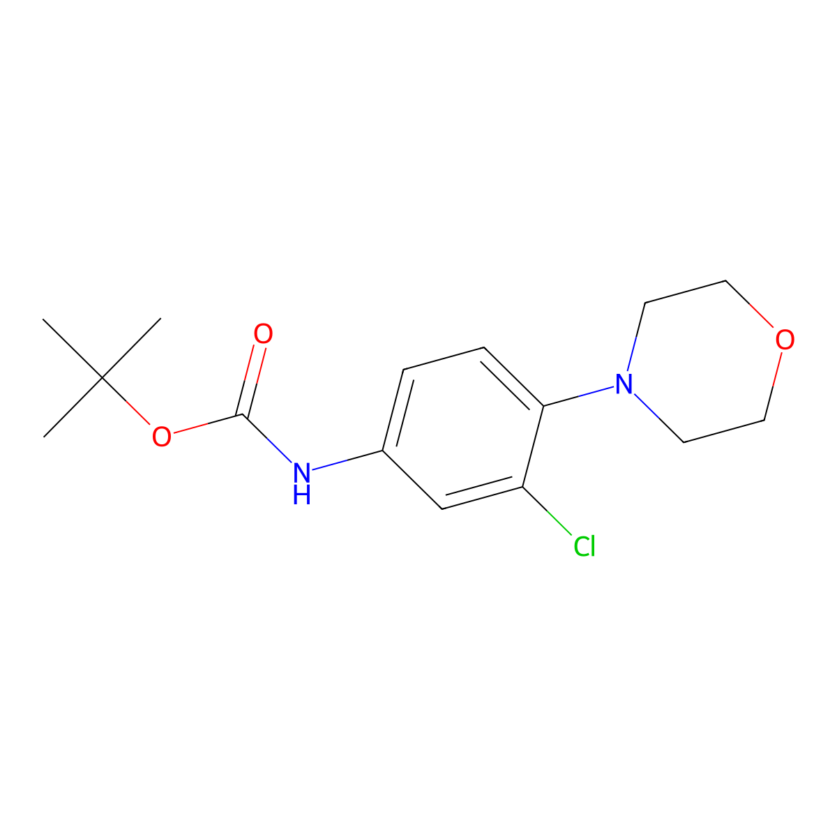 Tert-butyl N-[3-chloro-4-(morpholin-4-YL)phenyl]carbamate molecular structure, CAS 2708280-28-6