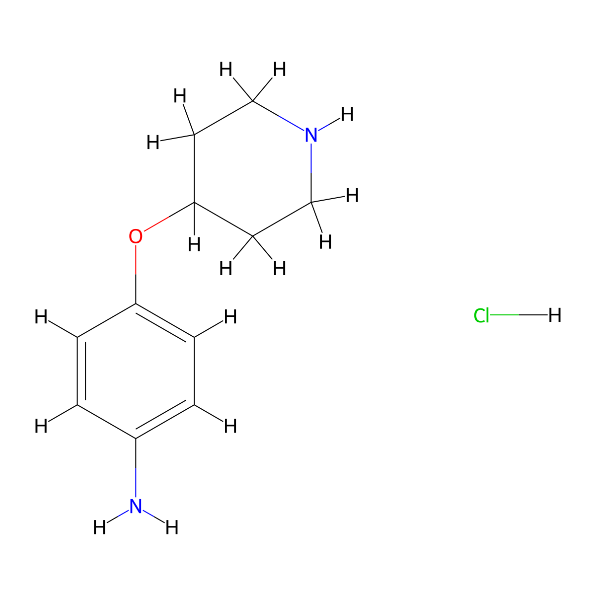 4-(Piperidin-4-yloxy)aniline hydrochloride molecular structure, CAS 2708280-36-6