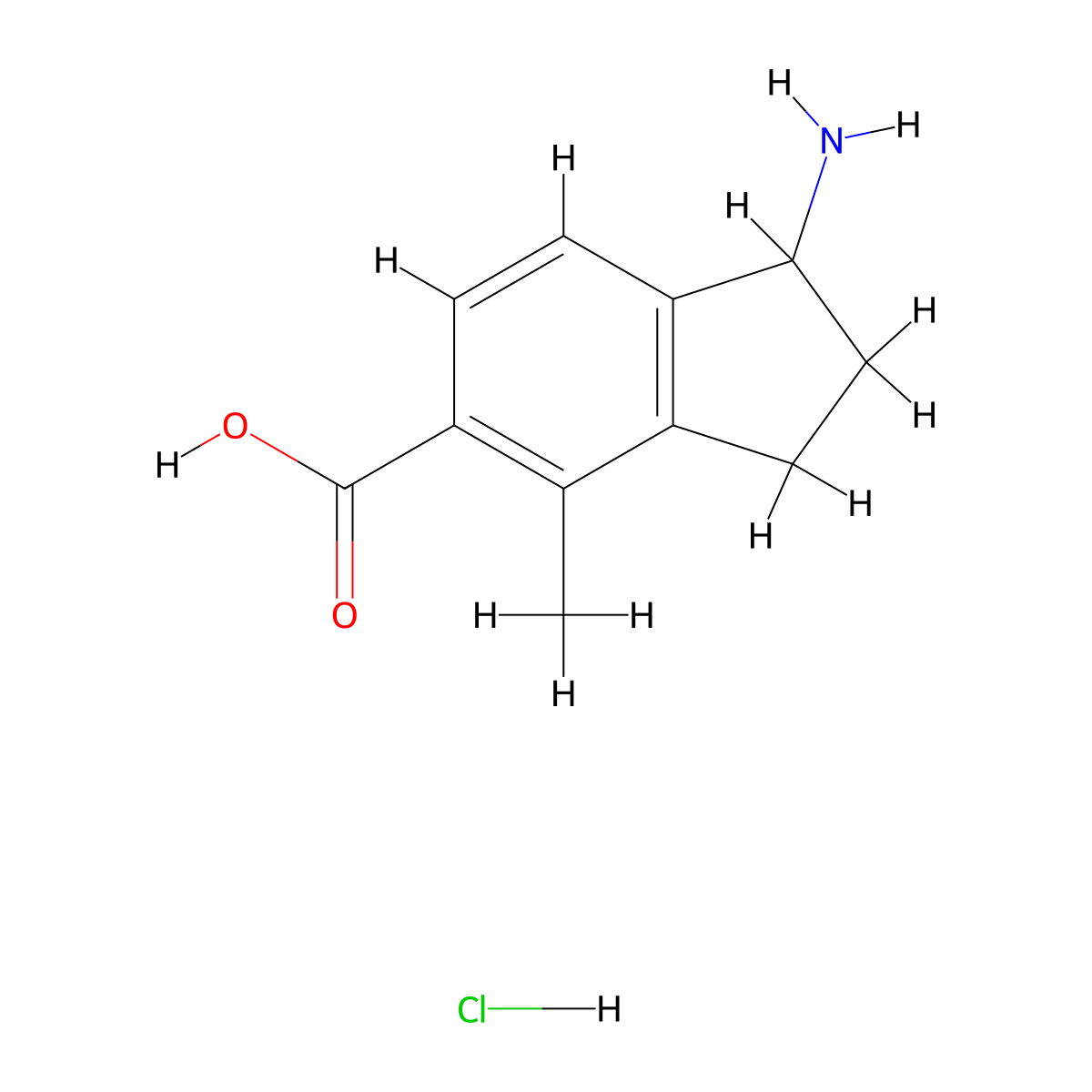 1-Amino-4-methyl-indane-5-carboxylic acid;hydrochloride molecular structure, CAS 2708280-48-0