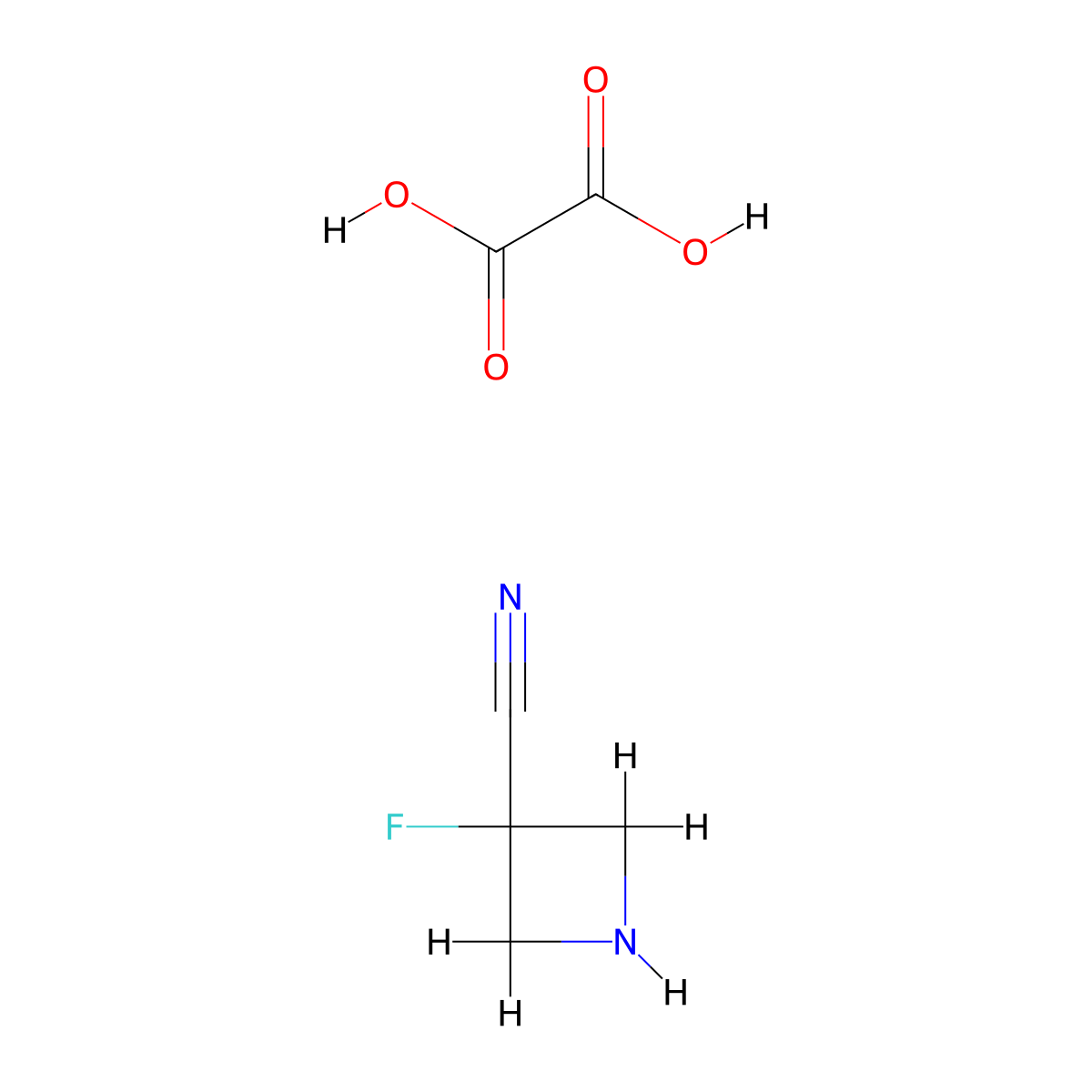 3-Fuoroazetidine-3-carbonitrile oxalic acid molecular structure, CAS 2708280-62-8