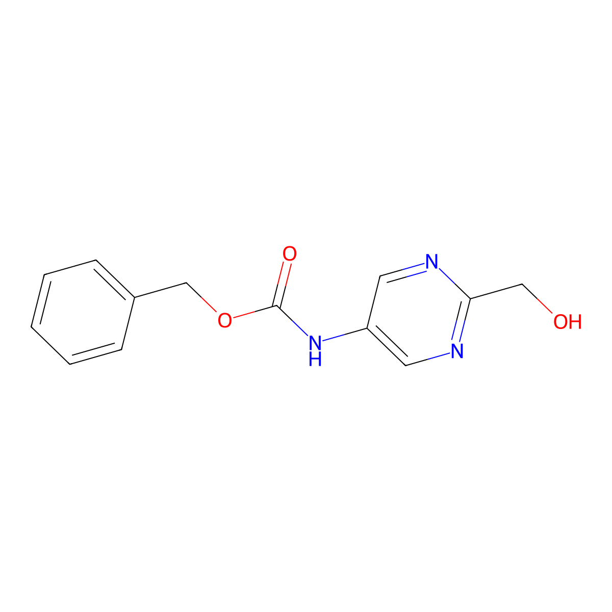 benzyl N-[2-(hydroxymethyl)pyrimidin-5-yl]carbamate molecular structure, CAS 2708280-65-1